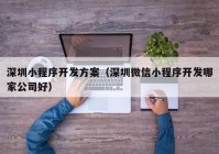 深圳小程序開發(fā)方案（深圳微信小程序開發(fā)哪家公司好）