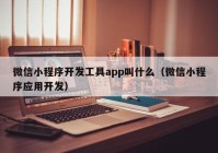 微信小程序開發(fā)工具app叫什么（微信小程序應用開發(fā)）