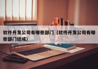 軟件開發(fā)公司有哪些部門（軟件開發(fā)公司有哪些部門組成）