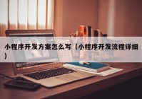 小程序開發(fā)方案怎么寫（小程序開發(fā)流程詳細(xì)）