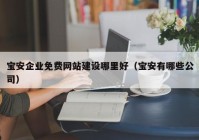 寶安企業(yè)免費網(wǎng)站建設(shè)哪里好（寶安有哪些公司）