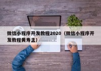 微信小程序開(kāi)發(fā)教程2020（微信小程序開(kāi)發(fā)教程黃壽孟）